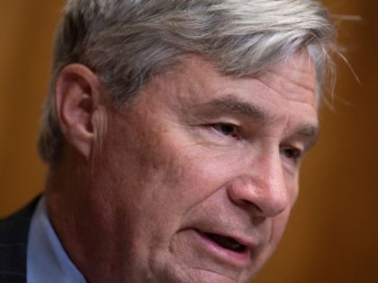 Senator Sheldon Whitehouse (D-RI) during a hearing of the Senate Caucus on International Narcotics Control holds on Capitol Hill July 20, 2021, in Washington, DC. (Photo by Brendan Smialowski / AFP) (Photo by BRENDAN SMIALOWSKI/AFP via Getty Images)