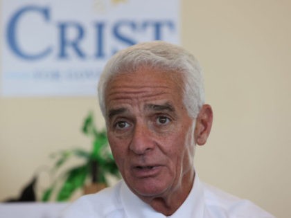 LAUDERHILL, FLORIDA - JUNE 10: Rep. Charlie Crist (D-FL), candidate for Governor of Florida, participates in a Voting Rights Tour event held at the Lallos Restaurant on June 10, 2021 in Lauderhill, Florida. Rep. Crist is campaigning for votes to be the Democratic nominee that will challenge incumbent Florida Gov. …