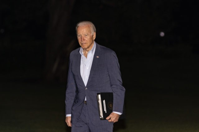 WASHINGTON, DC - JULY 11: President Joe Biden walks on the south lawn of White House after stepping of Marine One on July 11, 2021 in Washington, DC. President Joe Biden spend the weekend in Delaware. (Photo by Tasos Katopodis/Getty Images)