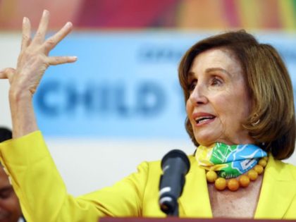 LOS ANGELES, CALIFORNIA - JULY 15: House Speaker Nancy Pelosi (D-CA) speaks at a press conference on the newly expanded Child Tax Credit at the Barrio Action Youth and Family Center on July 15, 2021 in Los Angeles, California. Many Americans with children began to receive checks today as a …