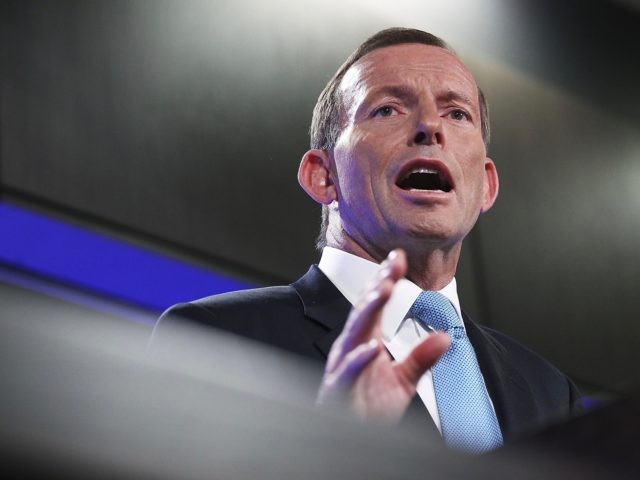 CANBERRA, AUSTRALIA - JANUARY 31: Opposition leader Tony Abbott during his address at the