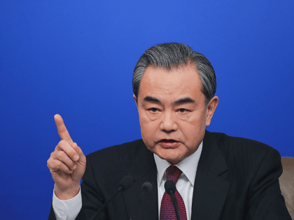 China's foreign minister Wang Yi attends a press conference at Media Center on March 8, 2017 in Beijing, China. In May 2017, Beijing held the Belt and Road Forum for International Cooperation (BRF), There will be more than 20 heads of state and heads of state, attended by more than …