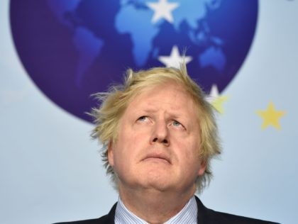 British Foreign Secretary Boris Johnson takes part in a press conference at the EU headqua