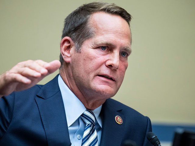 WASHINGTON, DC - AUGUST 24: Representative Harley Rouda (D-CA), questions U.S. Postal Service Postmaster General Louis DeJoy during a hearing before the House Oversight and Reform Committee on August 24, 2020 on Capitol Hill in Washington, DC. The committee is holding a hearing on "Protecting the Timely Delivery of Mail, …