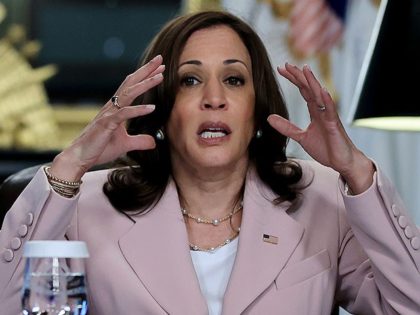 WASHINGTON, DC - JULY 14: U.S. Vice President Kamala Harris delivers remarks at the start of a roundtable discussion on voting rights for people living with disabilities in her ceremonial office in the Eisenhower Executive Office Building on July 14, 2021 in Washington, DC. "If we are truly a democracy, …