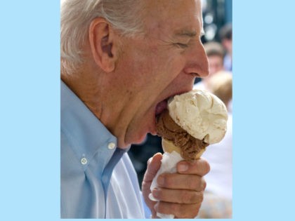 Hawaii - US Vice Presidential nominee Senator Joe Biden eats an ice cream cone at the Wind
