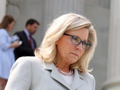 WASHINGTON, DC - JULY 21: U.S. Rep. Liz Cheney (R-WY) arrives to speak to reporters outside of the U.S. Capitol on July 21, 2021 in Washington, DC. Cheney expressed her intention to stay on the committee investigating the January 6th riots after the decision by Speaker of the House Nancy …