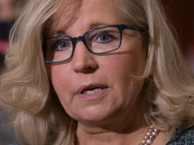 In this photo taken Tuesday, April 20, 2021, House Republican Conference Chair Rep. Liz Cheney, R-Wyo., speaks to reporters following a GOP meeting at the Capitol in Washington. House Minority Leader Kevin McCarthy, R-Calif., has set a Wednesday vote for removing Cheney from her No. 3 Republican leadership post after …