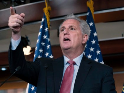 House Minority Leader Kevin McCarthy, R-Calif., speaks during a news conference on Capitol Hill, in Washington, Thursday, July 22, 2021. House Speaker Nancy Pelosi is rejecting two Republicans tapped by McCarthy to sit on a committee investigating the Jan. 6 Capitol insurrection. She cited the "integrity" of the investigation. (AP …