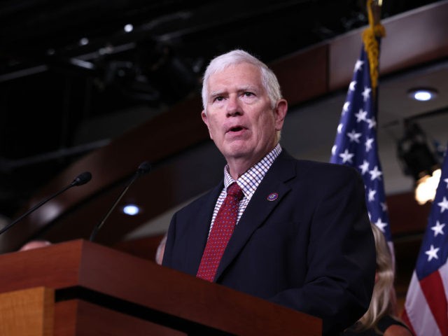 WASHINGTON, DC - JUNE 15: Rep. Mo Brooks (R-GA) speaks at a news conference on the “Fire Fauci Act” on Capitol Hill on June 15, 2021 in Washington, DC. The bill, drafted by Rep. Marjorie Taylor Greene (R-GA) , states that Dr. Anthony Fauci be removed from his position for …