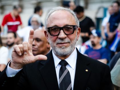 Cuban-American musician Emilio Estefan is seen during a Freedom Rally showing support for Cubans demonstrating against their government, at Freedom Tower in Miami, on July 17, 2021. - Cuba's President Miguel Diaz-Canel on July 17, denounced what he said was a false narrative over unrest on the Caribbean island, as …