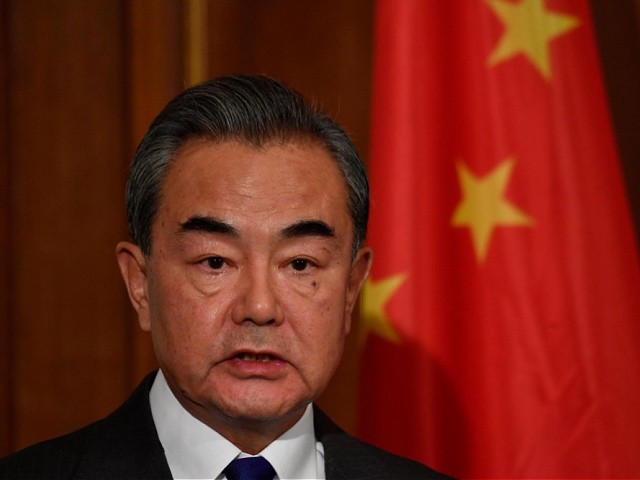 Chinese Foreign Minister Wang Yi addresses a joint press conference with the German foreign minister after talks on February 13, 2020 at the German Foreign Ministry's Villa Borsig in North Berlin. (Photo by John MACDOUGALL / AFP) (Photo by JOHN MACDOUGALL/AFP via Getty Images)