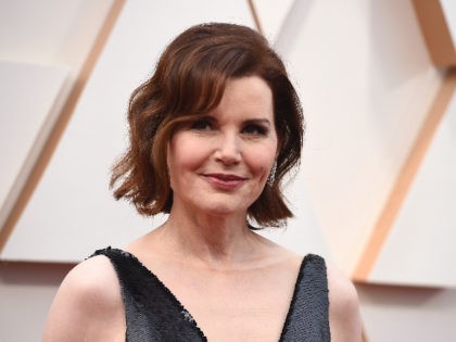 Geena Davis arrives at the Oscars on Sunday, Feb. 9, 2020, at the Dolby Theatre in Los Angeles. (Photo by Jordan Strauss/Invision/AP)