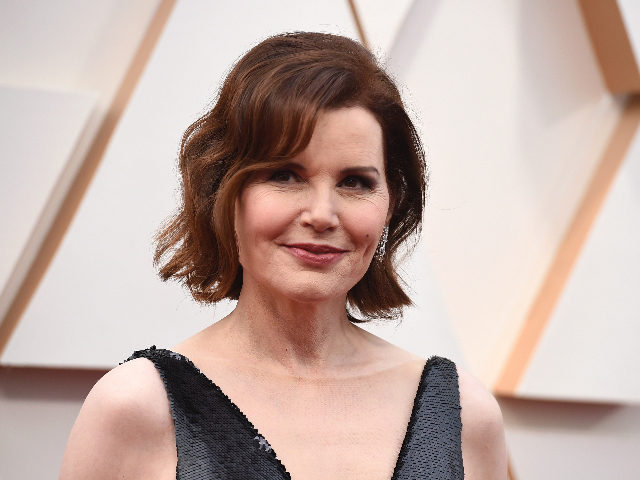 Geena Davis arrives at the Oscars on Sunday, Feb. 9, 2020, at the Dolby Theatre in Los Ang