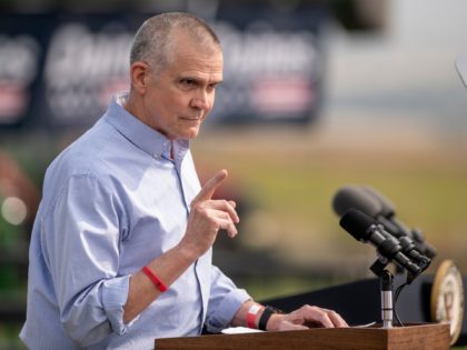 FILE - In this Sept. 14, 2020, file photo, Montana state auditor Matt Rosendale addresses the crowd during a Republican campaign rally in Belgrade, Mont. After months of tacitly or directly supporting President Donald Trump's denial of the results of the 2020 election, top Montana Republicans denounced the violence that …