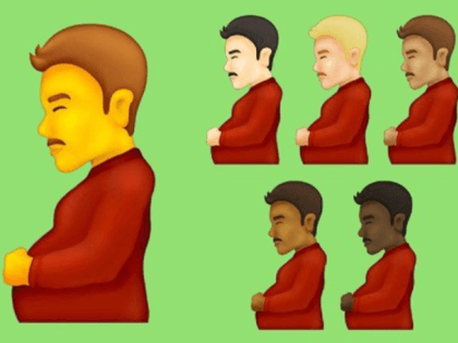 Pregnant man emoji in different skin colors (Emoji 14.0)