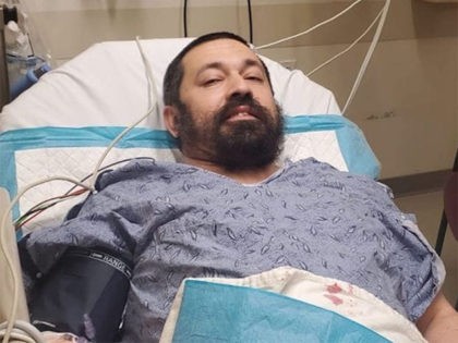 Rabbi Shlomo Noginski in a hospital, July 1, 2021.