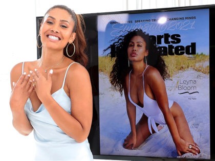 NEW YORK, NEW YORK - JULY 13: In this image released on July 19, Leyna Bloom poses during the 2021 Sports Illustrated Swimsuit Cover Reveal at Jack Studios on July 13, 2021 in New York City. (Photo by Dimitrios Kambouris/Getty Images for Sports Illustrated Swimsuit)