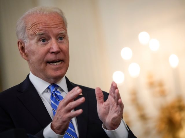 WASHINGTON, DC - JULY 19: U.S. President Joe Biden speaks about the nation's economic recovery amid the COVID-19 pandemic in the State Dining Room of the White House on July 19, 2021 in Washington, DC. Biden also reiterated his hope that Facebook will better police vaccine misinformation on their platform. …