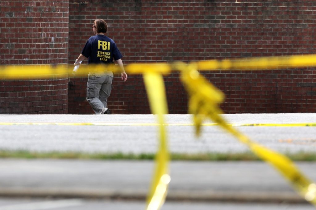 An FBI agent is seen in Virginia Beach, May 2019. AFP