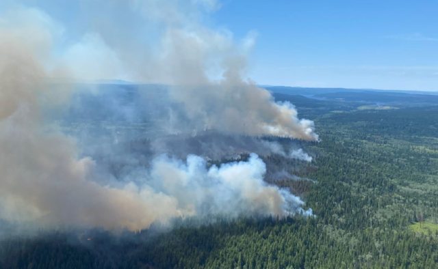 A wildfire in British Columbia on July 2, 2021, one of more than 170 blazes fueled by a re