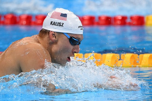 Chase Kalisz competes in the final of the men's 400m individual medley in Tokyo