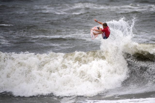 Kolohe Andino of the United States in action at Tsurigasaki Surfing Beach