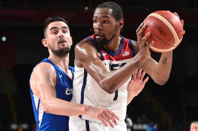 Kevin Durant led the US team into the quarter-finals at the Tokyo Olympics