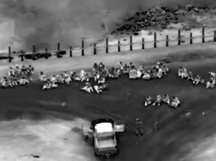 Yuma Sector Border Patrol agents apprehend a group of 85 migrants in Arizona Desert. (U.S. Border Patrol Video Screenshot/Yuma Sector)