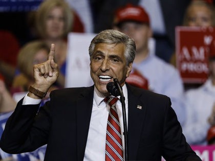 Senate candidate Rep. Lou Barletta, R-Pa., speaks during a rally, Thursday, Aug. 2, 2018, in Wilkes-Barre, Pa. (AP Photo/Matt Rourke)