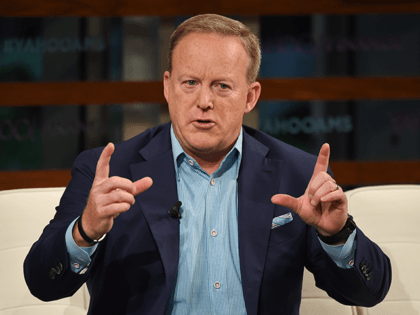 Former White House Press Secretary Sean Spicer participates in the Yahoo Finance All Markets Summit: A World of Change at The TimesCenter on Thursday, Sept. 20, 2018, in New York. (Photo by Evan Agostini/Invision/AP)