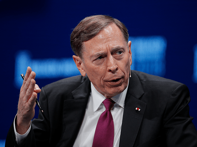 In this Monday, April 30, 2018 file photo, former CIA director retired Gen. David Petraeus speaks during a discussion at the Milken Institute Global Conference in Beverly Hills, Calif. Writing Friday Oct. 19, 2018 in the Times of London, the former commander of American forces in Iraq and Afghanistan said the United States' military cooperation with the U.K. could be threatened by the growing use of human rights laws to target British soldiers. (AP Photo/Jae C. Hong, File)