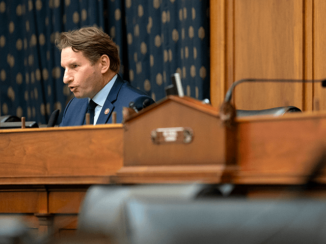 Rep. Dean Phillips, D-Minn., speaks during a House Committee on Foreign Affairs hearing looking into the firing of State Department Inspector General Steven Linick, Wednesday, Sept. 16, 2020 on Capitol Hill in Washington. (Stefani Reynolds/Pool via AP)