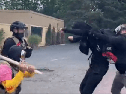 Antifa and Proud Boys clash in Portland streets. (Twitter video screenshot)
