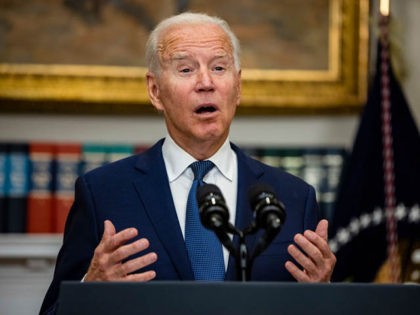 WASHINGTON, DC - AUGUST 22: U.S. President Joe Biden speaks in the Roosevelt Room on the c