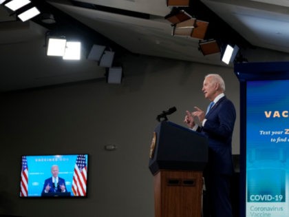 WASHINGTON, DC - AUGUST 23: U.S. President Joe Biden speaks about COVID-19 vaccines in the South Court Auditorium at the White House complex on August 23, 2021 in Washington, DC. On Monday morning, the U.S. Food and Drug Administration (FDA) announced full approval of the Pfizer-BioNTech coronavirus vaccine for people …