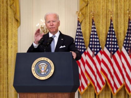 WASHINGTON, DC - AUGUST 16: U.S. President Joe Biden delivers remarks on the worsening cri