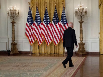 Kabul TOPSHOT - US President Joe Biden leaves after speaking about the Taliban's takeover of Afghanistan from the East Room of the White House August 16, 2021, in Washington, DC. - President Joe Biden broke his silence Monday on the US fiasco in Afghanistan with his address to the nation …