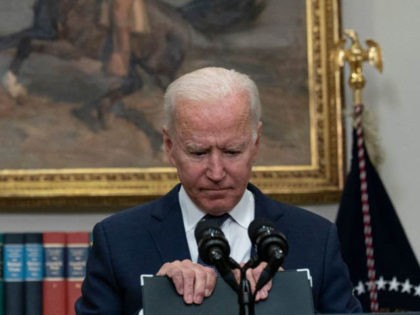 US President Joe Biden speaks during an update on the situation in Afghanistan and the eff