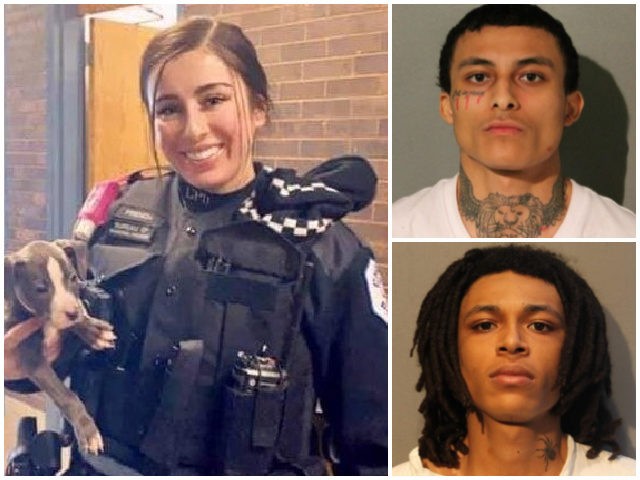 Chicago Police Officer Ella French and her alleged killers. (Joliet PD; Screenshots via Twitter).