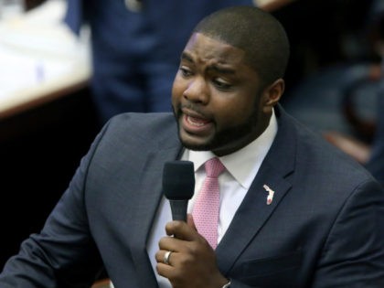 Rep. Byron Donalds, R-Naples, debates the felon voting rights bill during session Wednesda