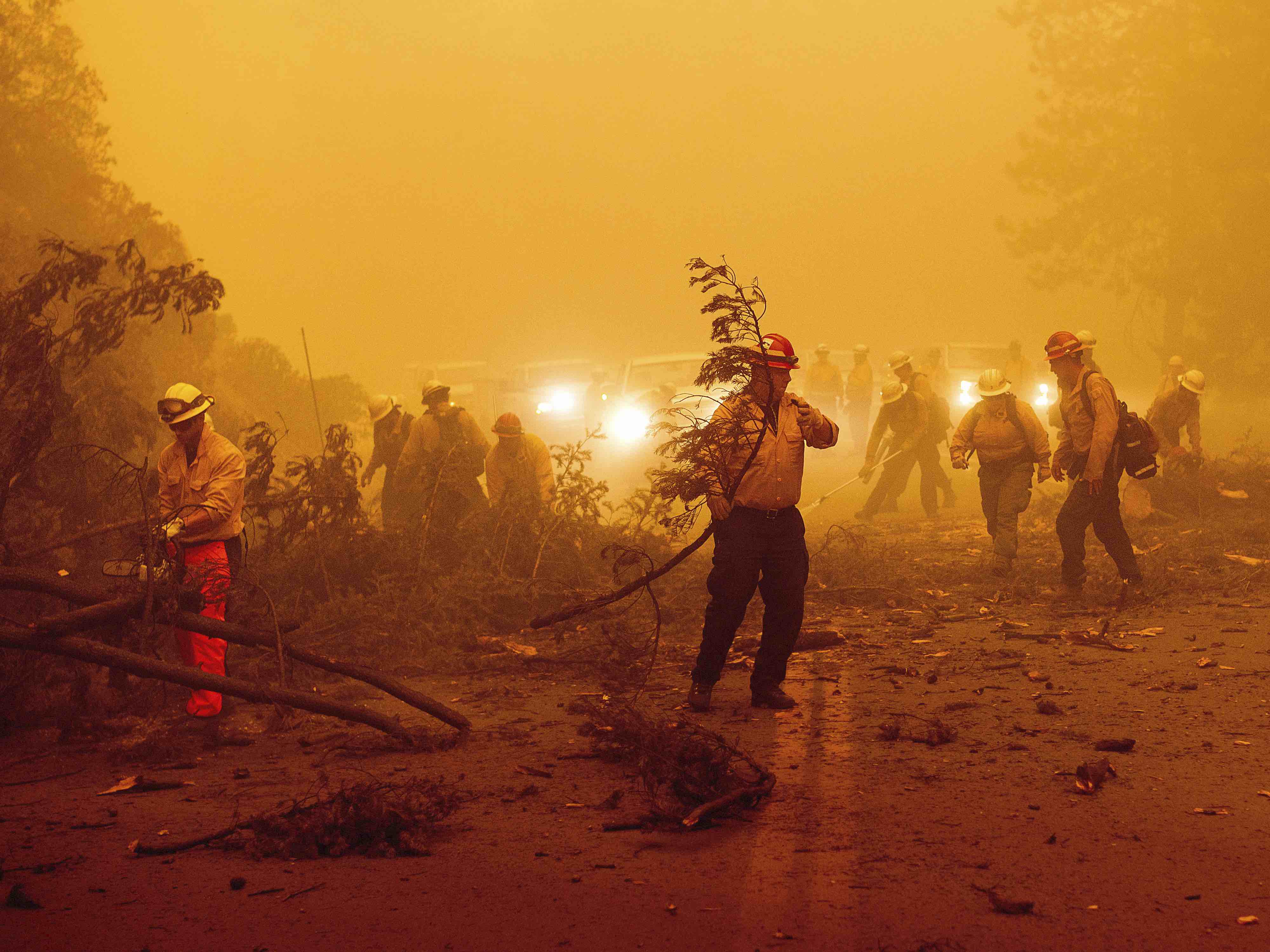 Dixie fire firefighters (Noah Berger / Associated Press)