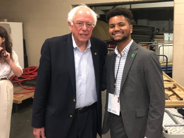 Maxwell Alejandro Frost with socialist Sen. Bernie Sanders I-VT. Screenshot via Instagram.