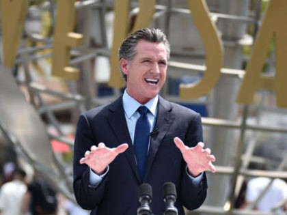 UNIVERSAL CITY, CALIFORNIA - JUNE 15: California Governor Gavin Newsom attends California Governor Gavin Newsom's press conference for the official reopening of the state of California at Universal Studios Hollywood on June 15, 2021 in Universal City, California. (Photo by Alberto E. Rodriguez/Getty Images)