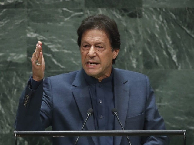 NEW YORK, NY - SEPTEMBER 27: Prime Minister of Pakistan Imran Khan addresses the United Nations General Assembly at UN headquarters on September 27, 2019 in New York City. World leaders from across the globe are gathered at the 74th session of the UN General Assembly, amid crises ranging from …