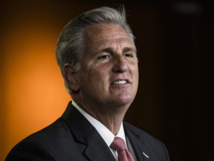 WASHINGTON, DC - NOVEMBER 12: House Minority Leader Kevin McCarthy (R-CA) speaks during a press conference at the U.S. Capitol on November 12, 2020 in Washington, DC. McCarthy criticized his colleagues across the aisle and faced questions about the new Republican House members that are on the more extreme end …