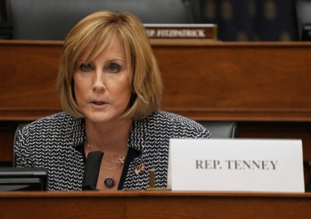 WASHINGTON, DC - MARCH 10: Rep. Claudia Tenney speaks as U.S. Secretary of State Antony Bl