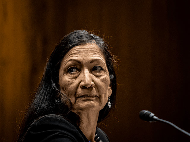 U.S. Secretary of Interior Deb Haaland testifies before the Senate Appropriations Subcommittee on Interior, Environment, and Related Agencies during a hearing to examine the departments proposed budget for the fiscal year 2022 on Capitol Hill on June 16, 2021 in Washington, DC. The new budget proposal from the Biden Administration would see a 16% increase, from $17.4 billion to $2.4 billion for the Department of the Interior. (Photo by Samuel Corum/Getty Images)