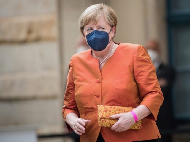 German Chancellor Angela Merkel arrives for the opening ceremony of the annual Bayreuth Fe