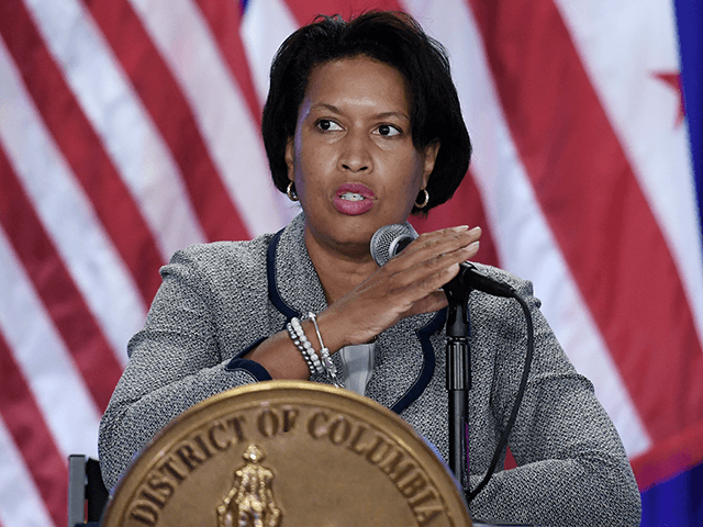 DC Mayor Muriel Browser speaks during a public safety briefing at the Marion S. Barry, Jr., Building in Washington, DC, on July 28, 2021. - The US capital is experiencing a wave of crime and gun violence, that took the life of a 6-year-old girl on July 16. Bowser described …